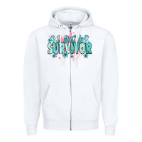 I Am A Survivor Teal Ribbon Ovarian Cancer Zipper Hoodie | Teevron