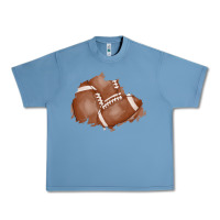 Pebble Blue football patch Urban Heavy Tee - AdoDesignShop