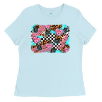 Baby Blue race day background Ladies Tee - AdoDesignShop