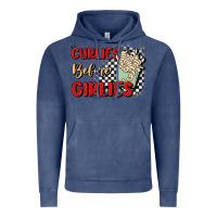 Vintage Denim curlies before girlies Vintage Hoodie - MaliasSmallBusiness