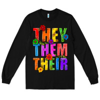 Black They Them Their Pride LGBTQ Long Sleeve Tee - BundleAndBundleShop