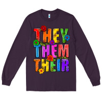 Plum They Them Their Pride LGBTQ Long Sleeve Tee - BundleAndBundleShop