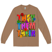 Toasted Coconut They Them Their Pride LGBTQ Long Sleeve Tee - BundleAndBundleShop