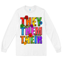 White They Them Their Pride LGBTQ Long Sleeve Tee - BundleAndBundleShop