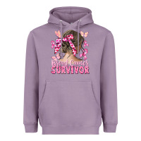 Lavender breast cancer survivor messy bun Heavyweight Hoodie - CowGirlArtShop