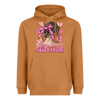 Meerkat breast cancer survivor messy bun Heavyweight Hoodie - CowGirlArtShop