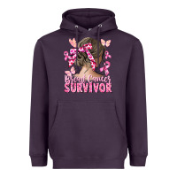 Plum breast cancer survivor messy bun Heavyweight Hoodie - CowGirlArtShop