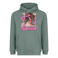 Breast Cancer Survivor Messy Bun Heavyweight Hoodie | Teevron