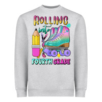 Heather Grey rolling into fourth grade Heavyweight Sweatshirt - BundleAndBundleShop