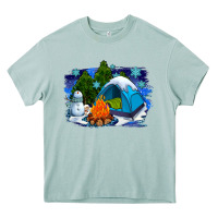 Arona winter camping with camp fire Heavy Core Tee - AdoDesignShop