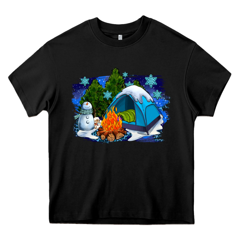 Winter Camping With Camp Fire Heavy Core Tee by AdoDesignShop | Teevron
