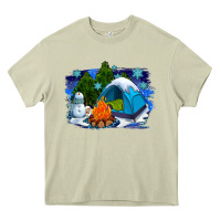 Mossy winter camping with camp fire Heavy Core Tee - AdoDesignShop
