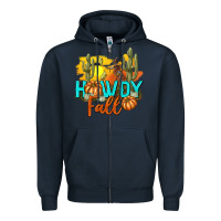 Navy Howdy Fall Zipper Hoodie - texasbilliewilder