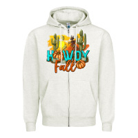 Oatmeal Heather Howdy Fall Zipper Hoodie - texasbilliewilder