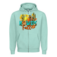 Seafoam Howdy Fall Zipper Hoodie - texasbilliewilder