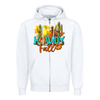 White Howdy Fall Zipper Hoodie - texasbilliewilder