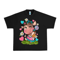 Black little cute cow Urban Heavy Tee - NancyCooperArtShop