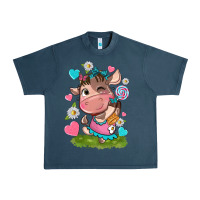 Midnight Navy little cute cow Urban Heavy Tee - NancyCooperArtShop