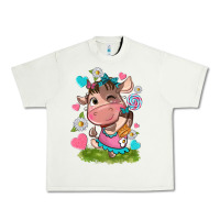 Pistachio little cute cow Urban Heavy Tee - NancyCooperArtShop