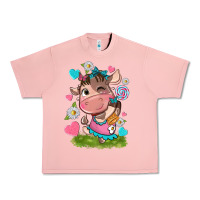 Salmon little cute cow Urban Heavy Tee - NancyCooperArtShop
