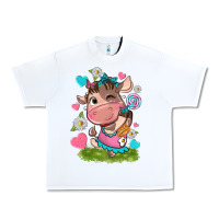 White little cute cow Urban Heavy Tee - NancyCooperArtShop