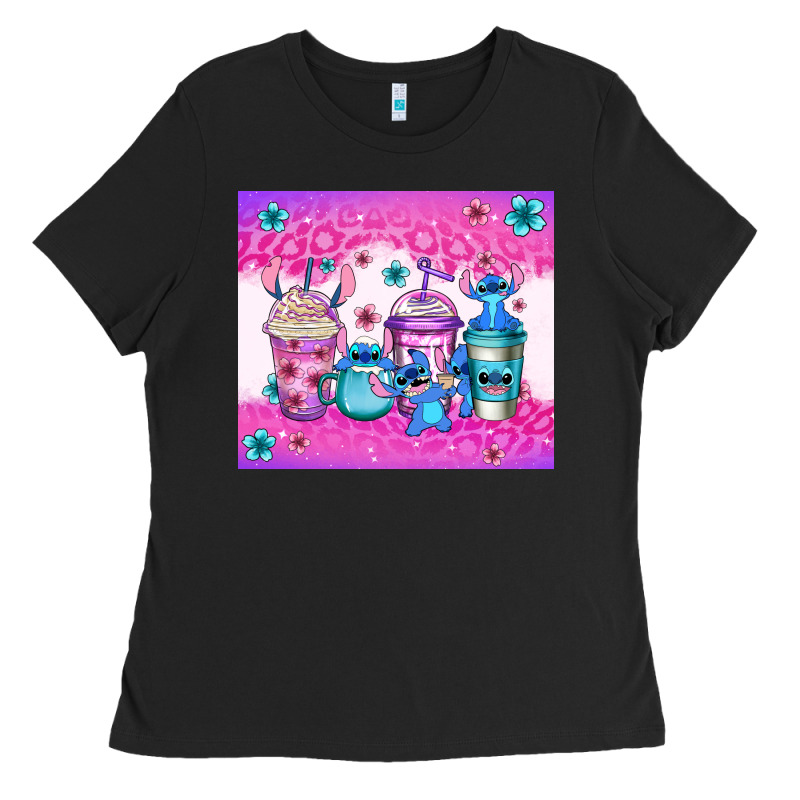 Stitch Coffee Cups Ladies Tee by Jasminsmagicworld | Teevron