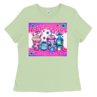 Matcha stitch coffee cups Ladies Tee - Jasminsmagicworld