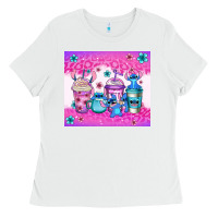 White stitch coffee cups Ladies Tee - Jasminsmagicworld