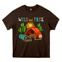 Chocolate Brown wild and free camp Heavy Core Tee - AdoDesignShop