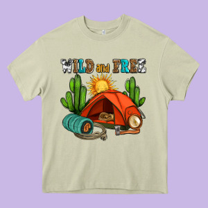 Wild And Free Camp Heavy Core Tee Designed By Adodesignshop