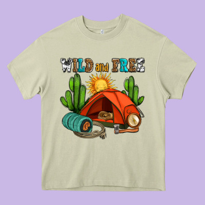 Wild And Free Camp Heavy Core Tee Designed By Adodesignshop
