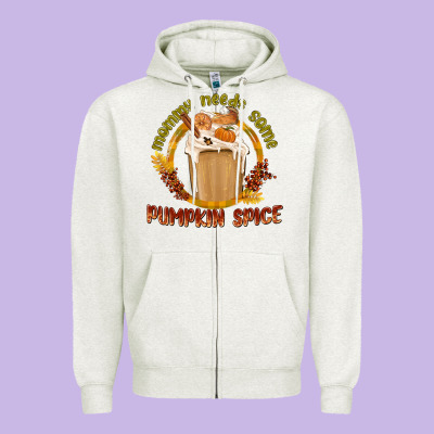 Mommy Needs Some Pumpkin Spice Zipper Hoodie Designed By Texasbilliewilder