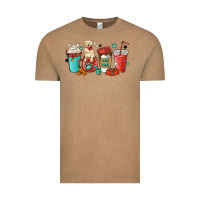 Vintage Coffee dog mama golden retriever Vintage Tee - MaliasSmallBusiness
