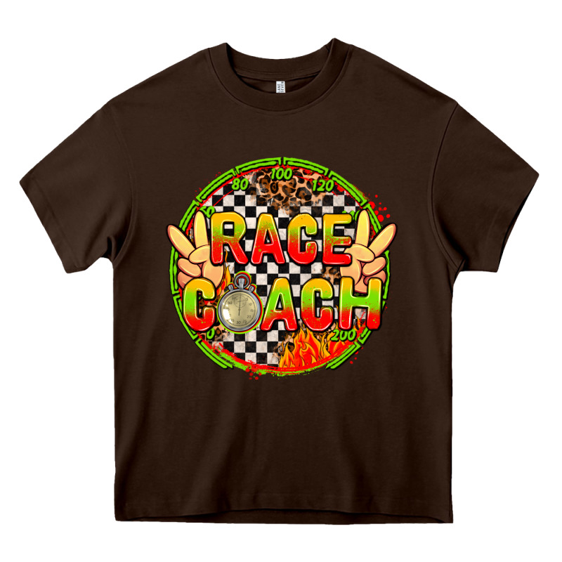 Race Coach  With Leopard And Peace Hand Heavy Core Tee by AdoDesignShop | Teevron