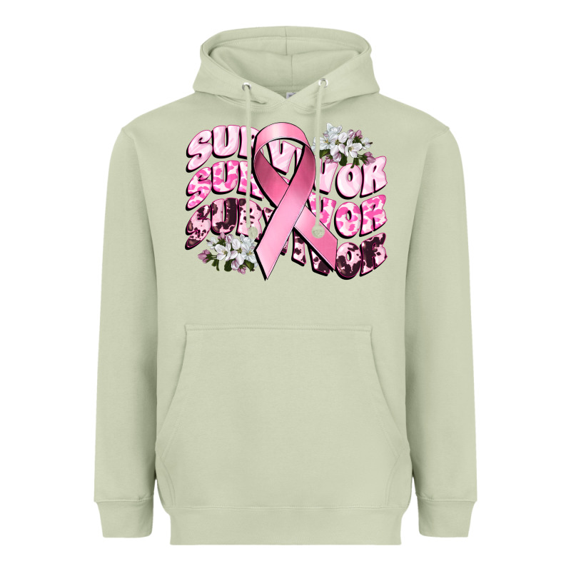Survivor Breast Cancer Heavyweight Hoodie by CowGirlArtShop | Teevron