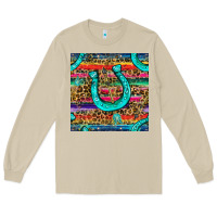 Mushroom Western Horseshoe And Arrow With Leopard And Serape Seamless Pattern Long Sleeve Tee - BundleAndBundleShop