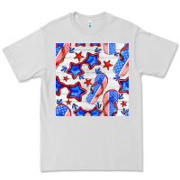 Dove Grey 4th of july flip flops seamless pattern Premium Tee - BundleAndBundleShop