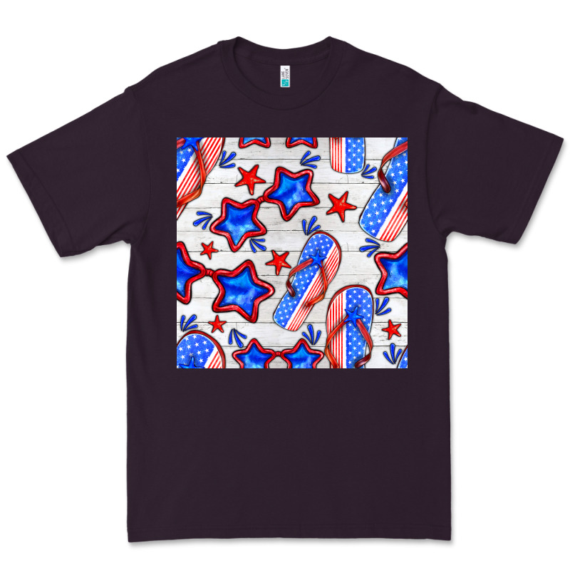 4th Of July Flip Flops Seamless Pattern Premium Tee by BundleAndBundleShop | Teevron