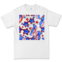 White 4th of july flip flops seamless pattern Premium Tee - BundleAndBundleShop
