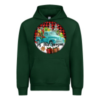 Forest Green Tis The Season Truck Urban Hoodie - FaDigitalArtStudio