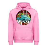 Fuchsia Pink Tis The Season Truck Urban Hoodie - FaDigitalArtStudio