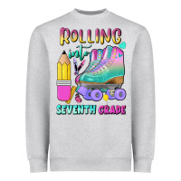 Heather Grey rolling into seventh grade Heavyweight Sweatshirt - BundleAndBundleShop