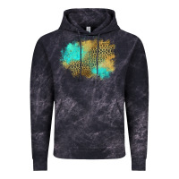 Cloud Black turquoise leopard patch Vintage Hoodie - Jasminsmagicworld
