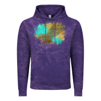 Cloud Purple turquoise leopard patch Vintage Hoodie - Jasminsmagicworld