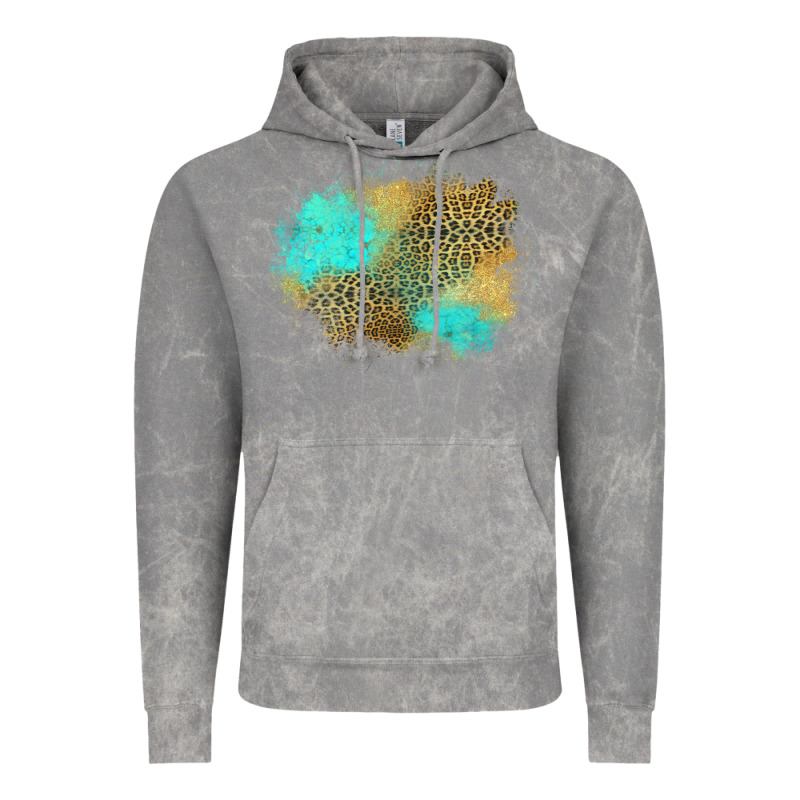 Turquoise Leopard Patch Vintage Hoodie by Jasminsmagicworld | Teevron