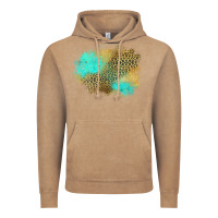 Vintage Coffee turquoise leopard patch Vintage Hoodie - Jasminsmagicworld