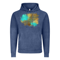 Vintage Denim turquoise leopard patch Vintage Hoodie - Jasminsmagicworld