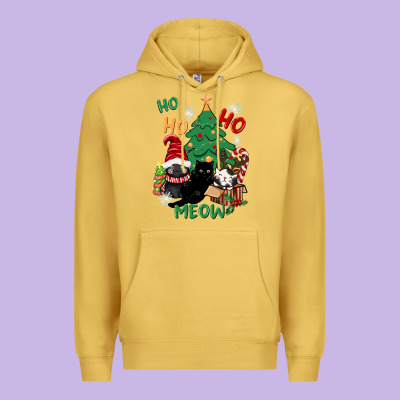 Ho Ho Ho Meow Premium Hoodie Designed By Cowgirlartshop