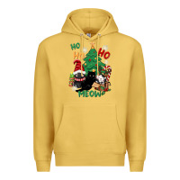 Antique Gold ho ho ho meow Premium Hoodie - CowGirlArtShop