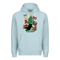 Blue Mist ho ho ho meow Premium Hoodie - CowGirlArtShop